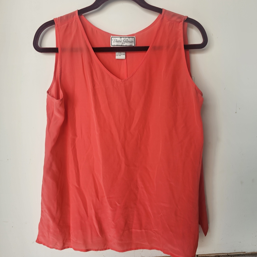 Diane Gilman Women's Coral Sleeveless Top
